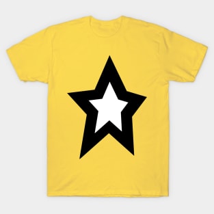 White Star Thick Black Line T-Shirt
